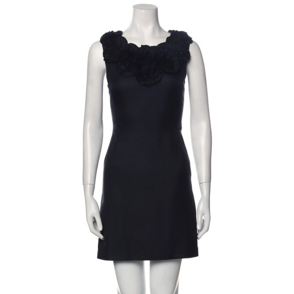 Milly Black Sheath Mini Dress Scoop Neck Sleeveless